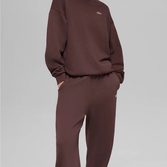 ALO Yoga Brown Crew Neck Sweater - Picture 2 of 4